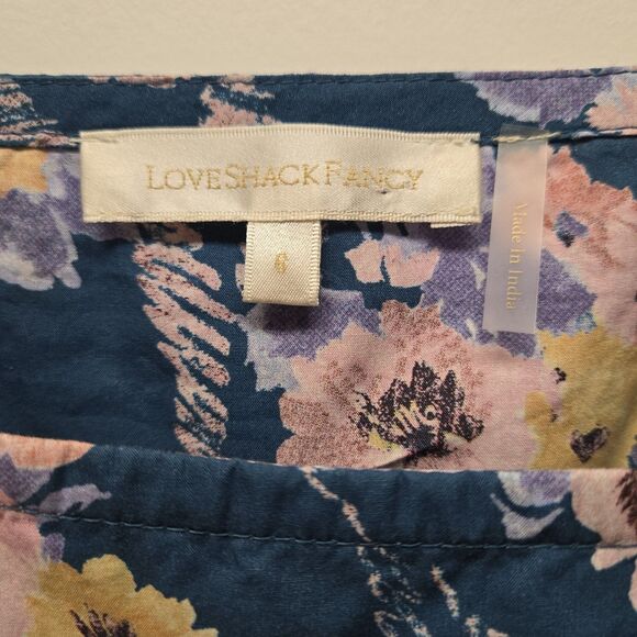 LoveShackFancy Eaton Dress size 6 / Medium in Midnight Blush NWOT Pockets - Picture 4 of 9